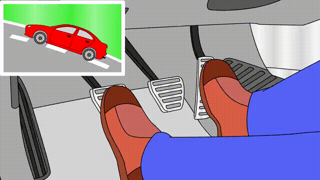 Nhấn chân ga và rời chân ra khỏi chân côn.